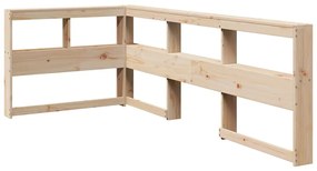 Könyvespolc fejtámla L-alakú 90 cm tömörfa fenyőfa