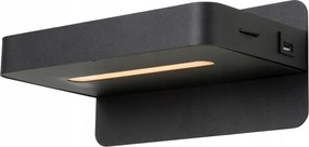 Fali Lámpa Lucide Atkin Led Fekete Usb 77280/05/30