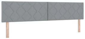 Boxspring Ágy Matrac nélkül Világosszürke 200x200 cm Szövet