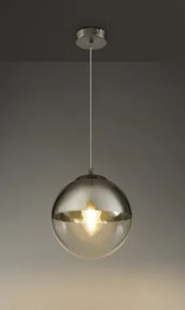 Globo 15853 Függeszték, nikkel matt, üveg átlátszó,króm, ø: 300, Foglalat típusa:1xE27 60W 230V