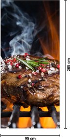 Fotótapéta ajtóra - Steak a grillen (95x205cm)