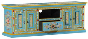 kék tömör mangófa TV-szekrény 110 x 30 x 40 cm