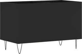 vidaXL fekete szerelt fa hanglemezszekrény 74,5x38x48 cm