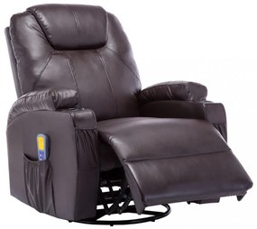 barna hintázó műbőr masszázsfotel