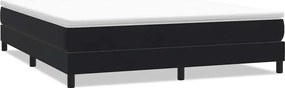 vidaXL fekete bársony rugós ágy matrac nélkül 180x220 cm