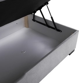 Boxspring ágy, 200x200, szürke, APRIL