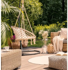 Bézs KOLUMBIA függőfotel fekete állvánnyal