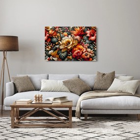 Kép - Narancs-vörös virágok (90x60 cm)