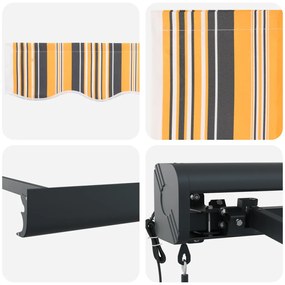 Automatikus Behúzható Napellenző Színes Csík 300x250 cm