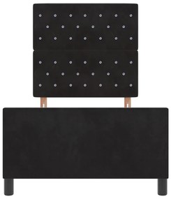 Fekete Ágykeret 100x200 cm Bársony