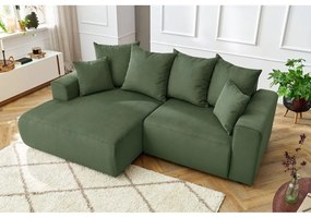 Zöld bársony sarokkanapé Enjoy – Bobochic Paris