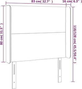krémszínű műbőr fejtámla szárnyakkal 83x16x118/128 cm