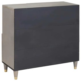 Széf polcokkal Szürke és Arany 80 x 33.5 x 75 cm Tömör mangófa
