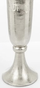 Loyd design magas ezüstszín hengeres fodros fém serleg kerek kecses talppal 73,5x16x16cm