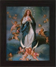 Vászonkép 30x25 Szeplőtelen Mária Wenge Keret