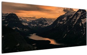 Egy tó képe a hegyek között (120x50 cm)