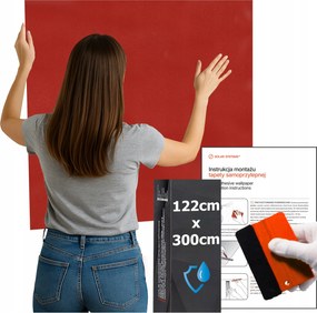 Öntapadós tapéta Vízálló Konyha Fal Bútor Piros Mat