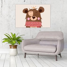 Kép - Teddy maci piros sállal (90x60 cm)