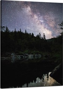 Vászonkép Kozmosz Ég a tóparton 50x70