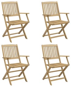 4 db összecsukható tömör akácfa kerti szék 57,5x54,5x90 cm