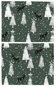 Textil tányéralátét 2 db-os karácsonyi mintával 35x45 cm Deer in the Forest – Butter Kings