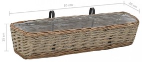 2 db fonott virágtartó PE béléssel 80 cm