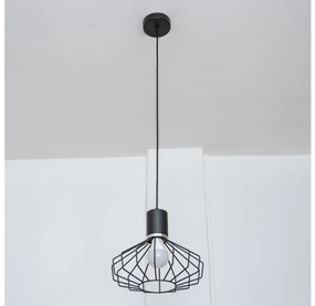 SOLANO kábeles függeszték 1xE27/15W/230V fekete/fényes króm