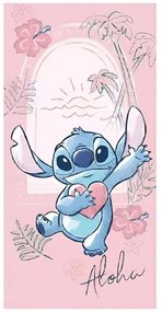 Disney Lilo és Stitch, A csillagkutya Heart fürdőlepedő, strand törölköző 70x140cm (Fast Dry)