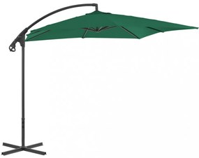 zöld konzolos kerti napernyő acélrúddal 250 x 250 cm