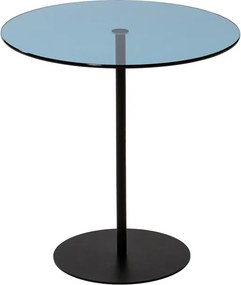 Üveg dohányzóasztal, fekete-kék, 50 cm