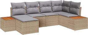 vidaXL Kerti Kanapé Szett 7 pcs Beige és Világosszürke Polyrattan