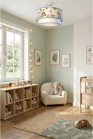 Brilagi-LED Gyerek felületre szerelhető mennyezeti csillár BOBO 1x E27/60W/230V, Ø40 cm, krém/zöld/dzsungel