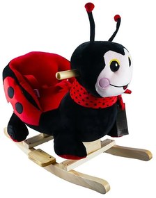 Gyermek hintaszék, plüss katicabogár, fából készült hinta, zenei hangokkal