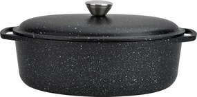 Fedéllel ellátott 4 L-es ovális Rosso alumínium