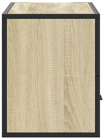 sonoma tölgy színű szerelt fa és fém TV-szekrény 80x31x39,5 cm
