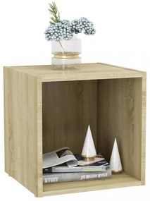 2 db sonoma tölgy színű szerelt fa TV-szekrény 37 x 35 x 37 cm