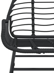 2 db fekete polyrattan kerti szék