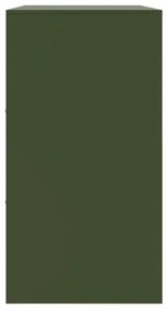 olívazöld acél tálalószekrény 99x39x73 cm