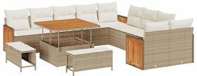 vidaXL Kerti Kanapé Szett párnával 13 pcs Beige és krém