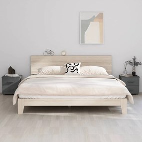 HAMAR 2 db sötétszürke tömör fa éjjeliszekrény 40x35x44,5 cm