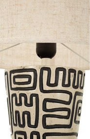 Fekete-krémszínű állólámpa textil búrával (magasság 145 cm) Nairobi – Mauro Ferretti