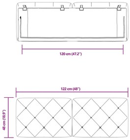 világosszürke bársony fejtámla párna 120 cm