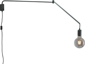 Matt fekete konnektorhoz csatlakoztatható fali lámpa hajlítható szerkezettel Line – Trio