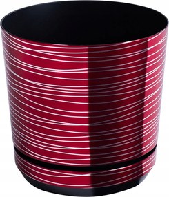 16 kaspó +állvány Cseresznye Ezüst Szálakkal Elegáns Kifinomult bordó