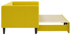 sárga kihúzható bársony heverő 80 x 200 cm