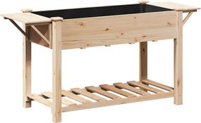 vidaXL Kerti cserép polcokkal Bézs 155 x 59 x 76,5 cm Szilárd fenyőfa