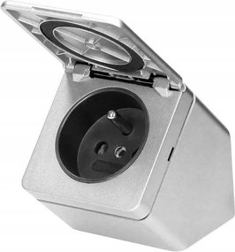 Hermetikus aljzat IP44 1x2P+Z ezüst