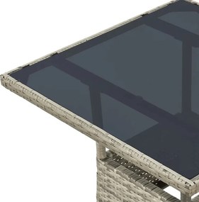 Juskys Yoro rattan négyzet alakú asztal 60 cm - szürke