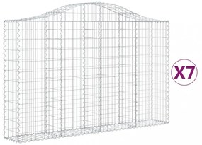 7 db íves horganyzott vas gabion kosár 200x30x120/140 cm