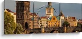 Kép - Károly híd (órával) (90x30 cm)